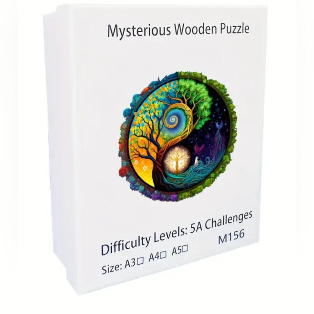 Day-Night Yin-Yang Wooden Puzzle, NWT